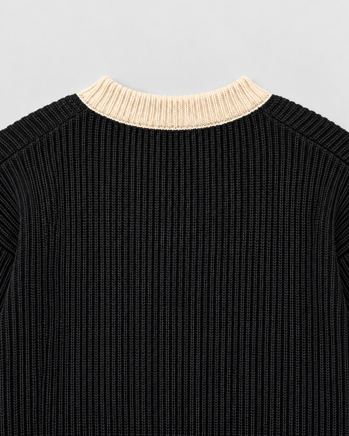 BROEK black contrast-trim knit sweater - neckline knit detail