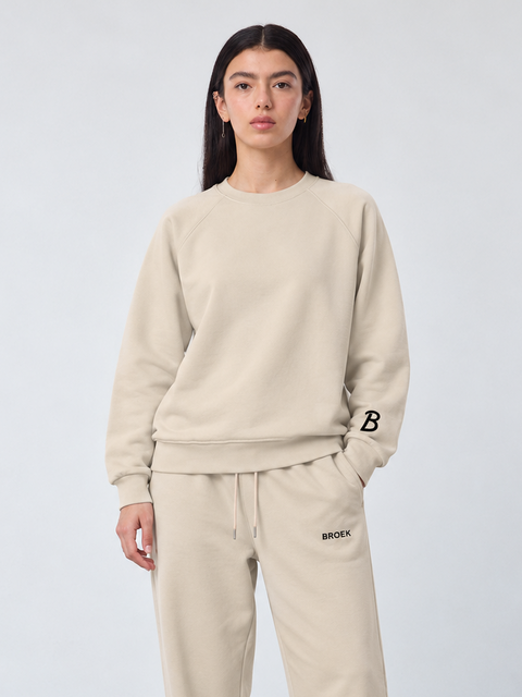 Boxy Oversized Crewneck – Beige