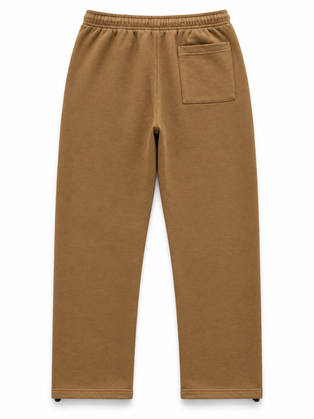 BROEK brown embroidered patch sweatpants, back view