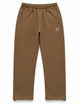 BROEK brown embroidered patch sweatpants, front view