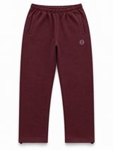 BROEK burgundy embroidered patch sweatpants, front view