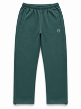 BROEK dark green embroidered patch sweatpants, front view