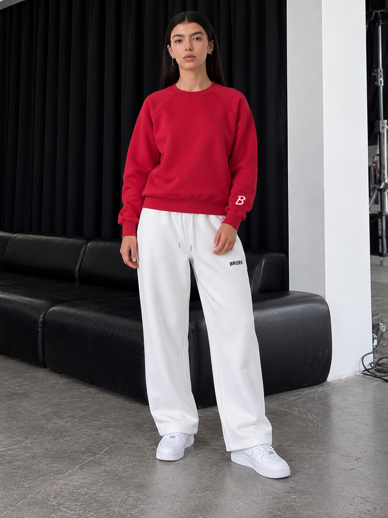 Boxy Sweatsuit – Red / White