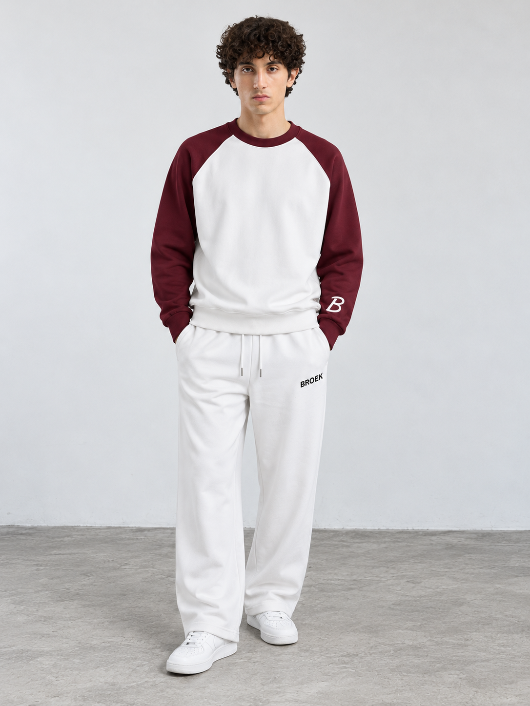 BROEK Relaxed Sweatpants – Off-White — الأوتفيت كامل — ولد