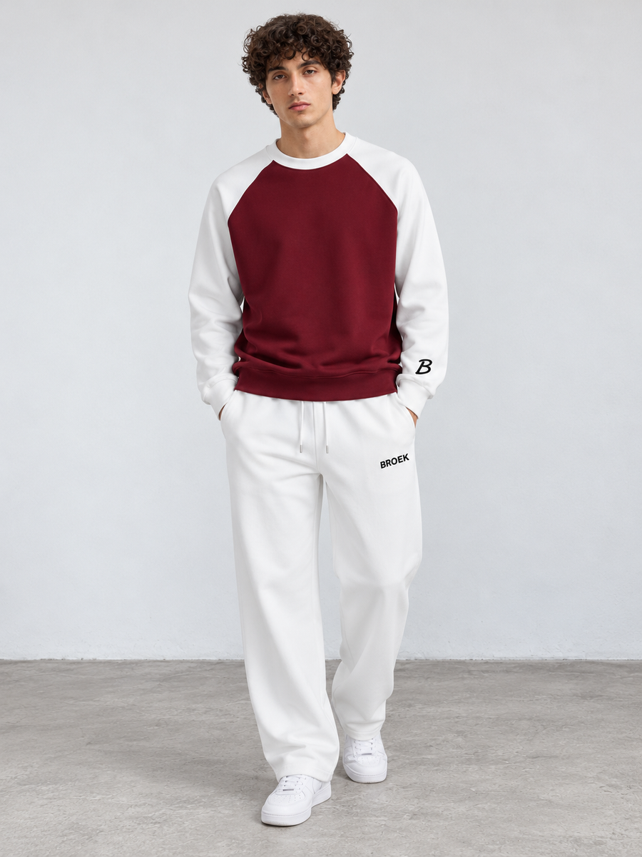 Burgundy / White + Off-White