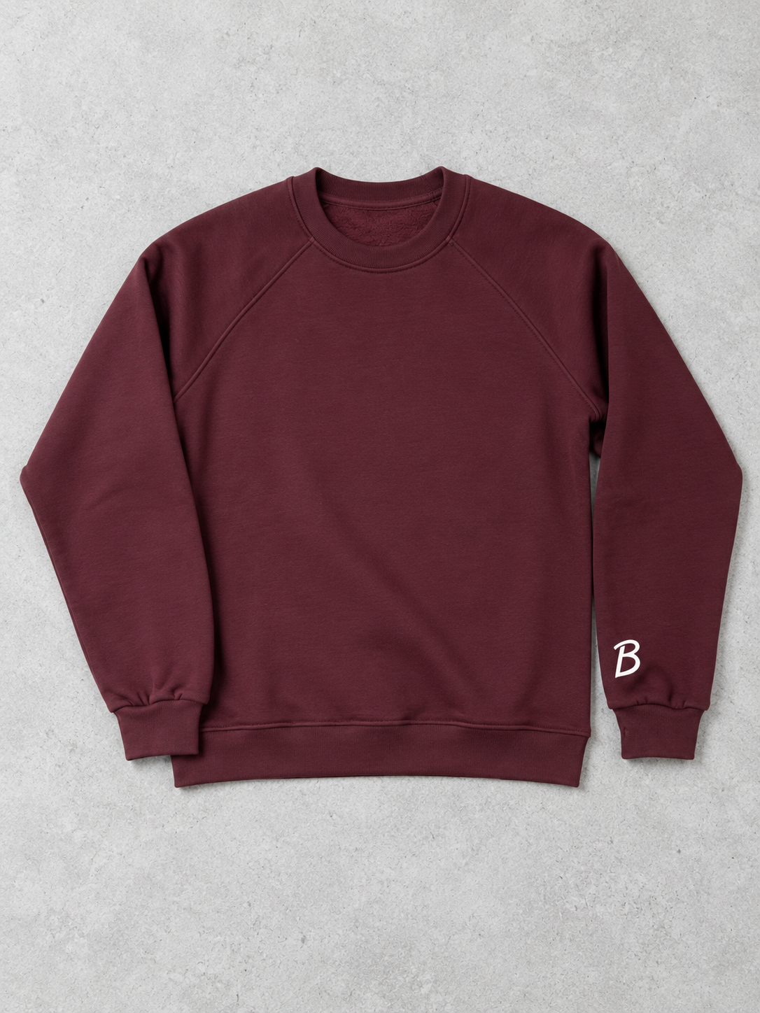 BROEK Raglan Crewneck – Burgundy — القطعة من الأمام — فلات لاي