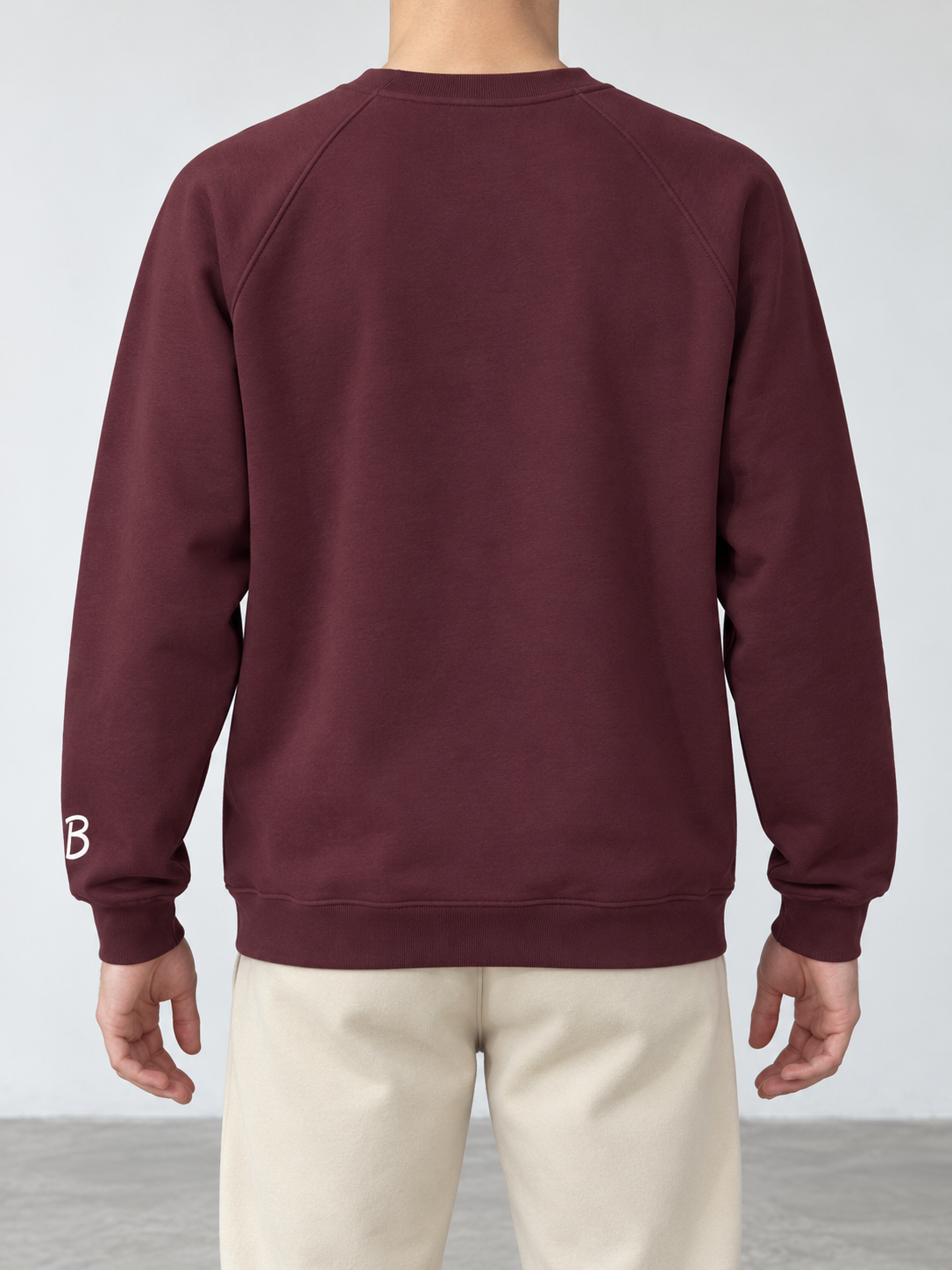 BROEK Raglan Crewneck – Burgundy — ظهر الكرو نيك