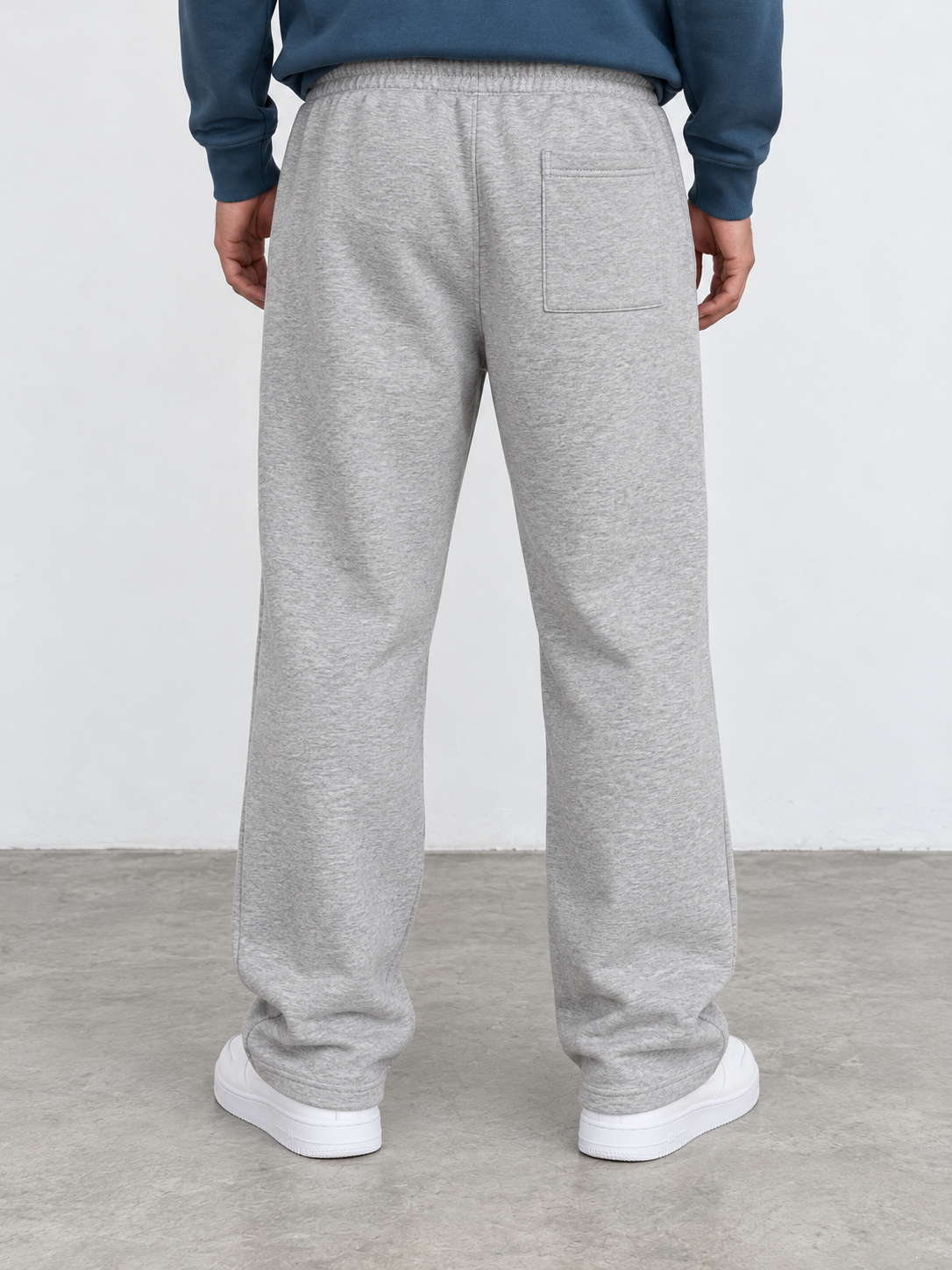 BROEK Relaxed Sweatpants – Grey Melange — ظهر البنطلون