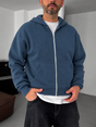 Zip-Up Hoodie - Petrol Blue