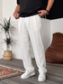 Wide Leg Chino Trousers - White