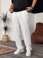 Wide Leg Chino Trousers - White