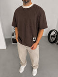 Distressed Texture Tee – Dark Brown