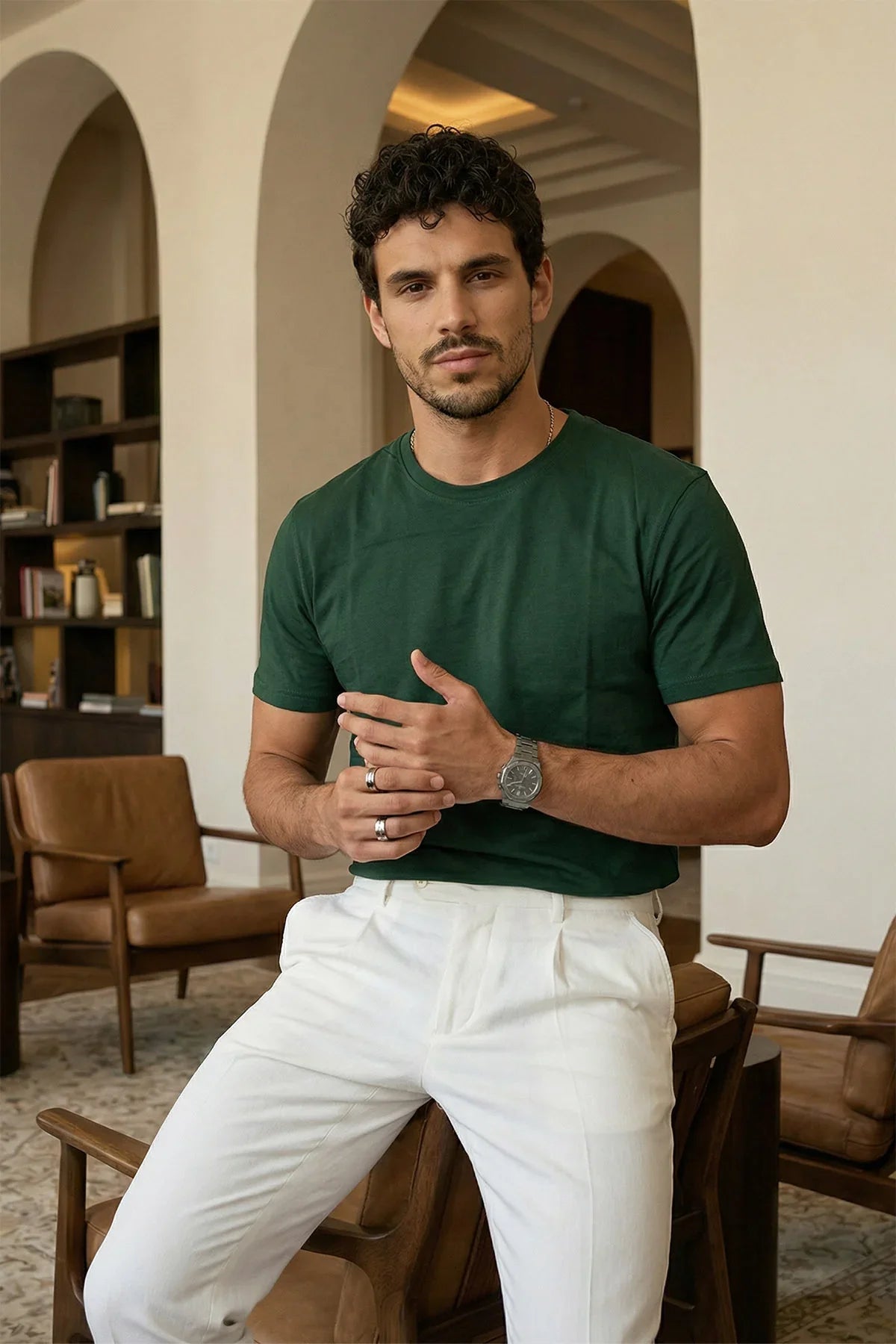 Dark Green Regular Fit T-Shirt