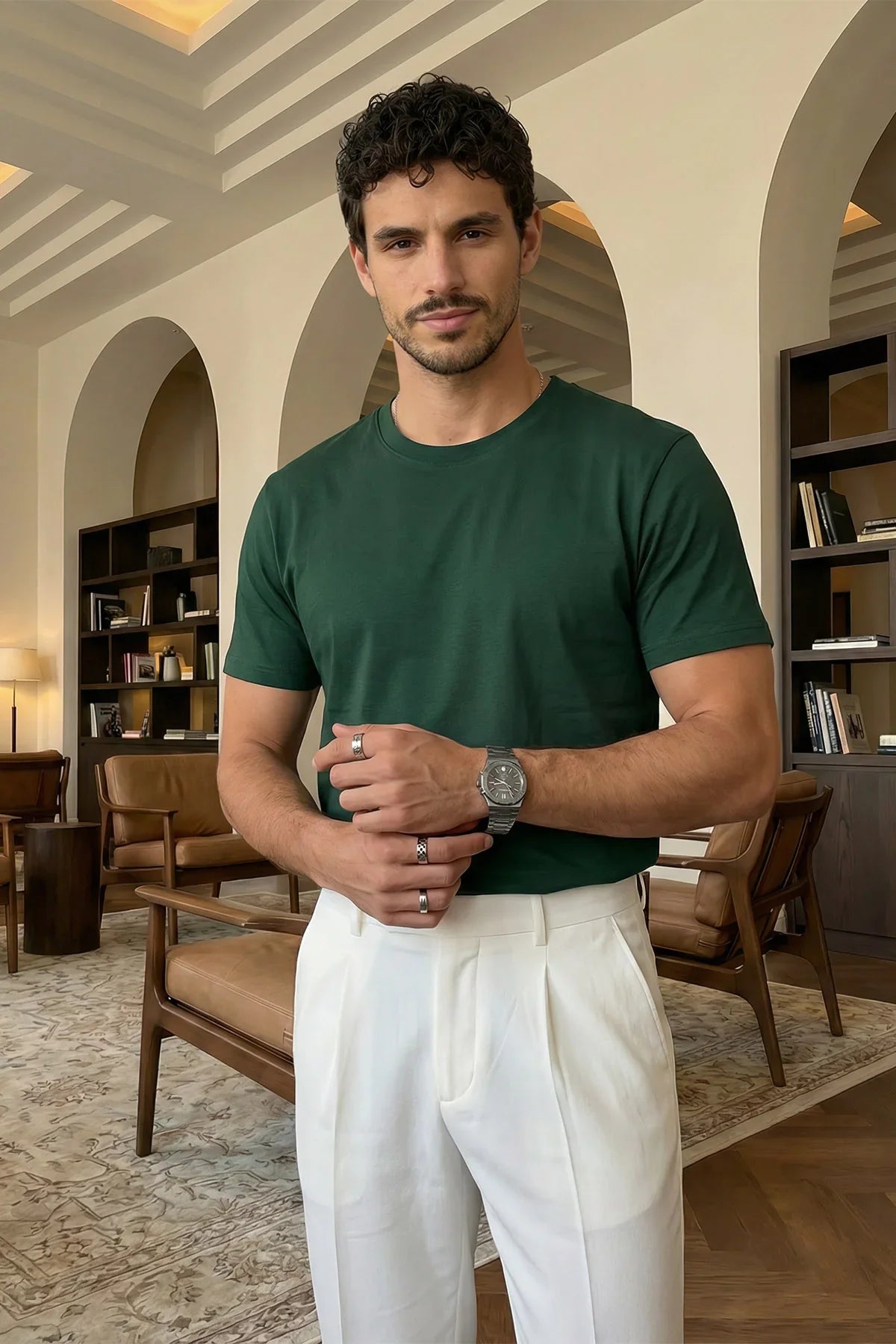 Dark Green Regular Fit T-Shirt