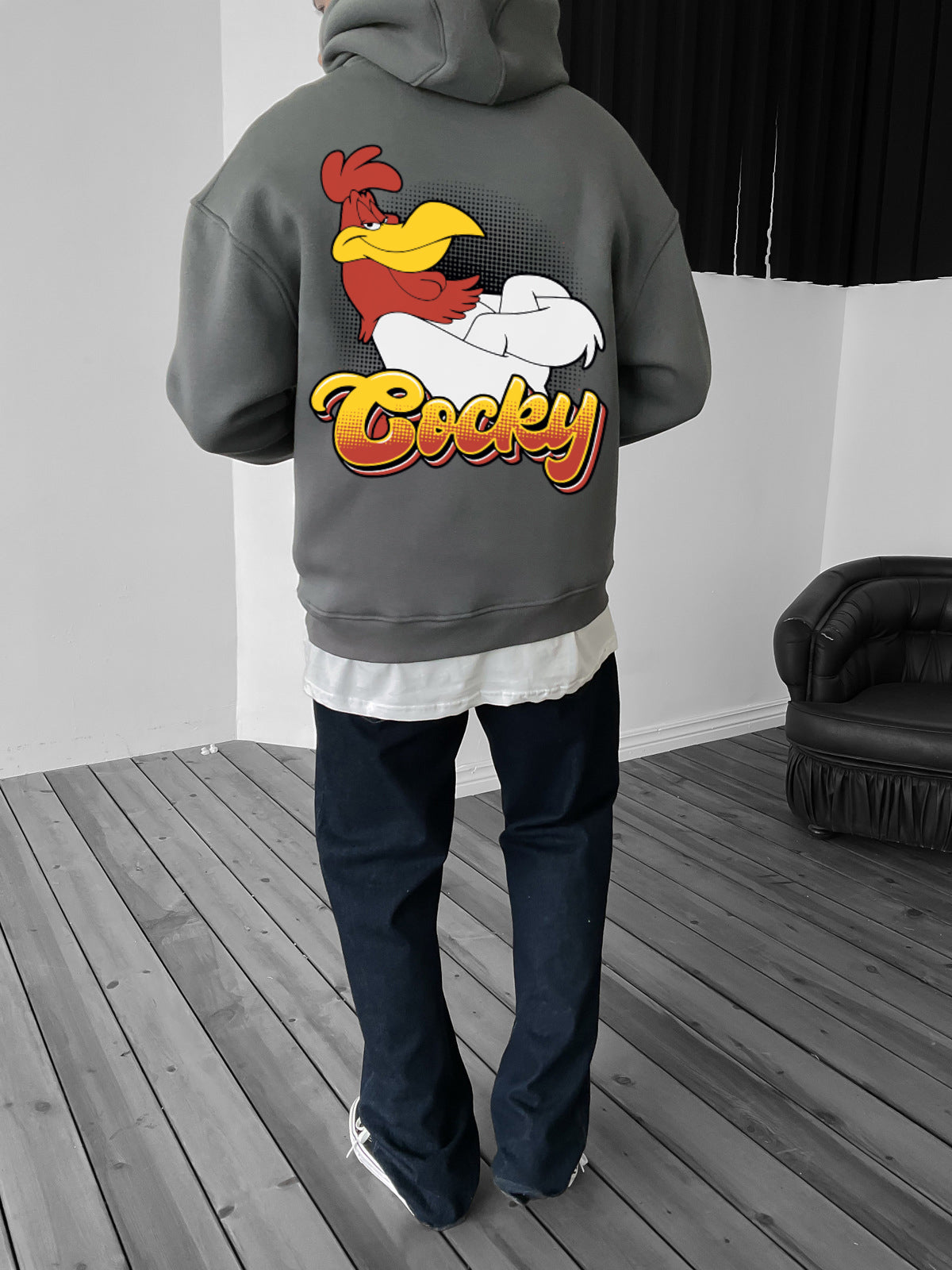 Smoked "cocky" Printed Oversize Hoodie