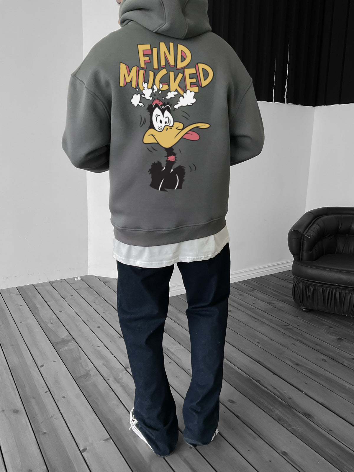 Smoked "find-mucked" Printed Oversize Hoodie