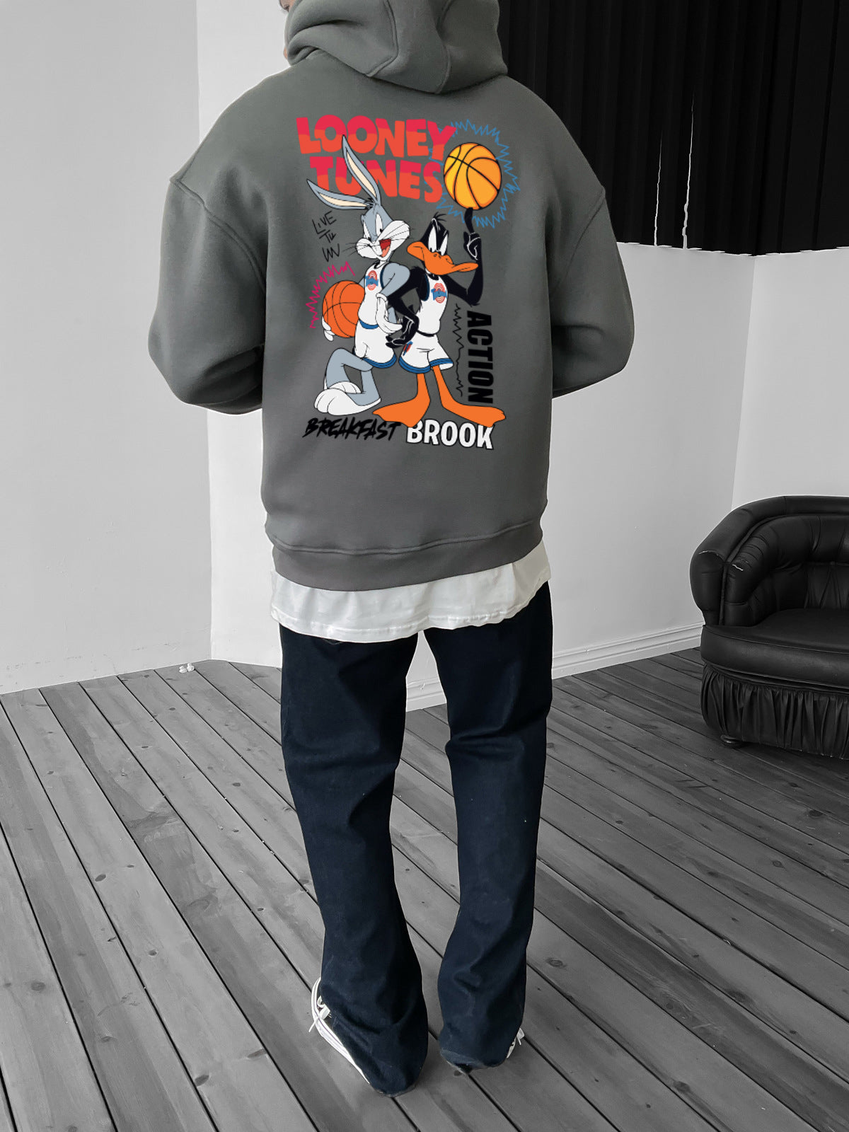 Smoked "space-jam" Printed Oversize Hoodie