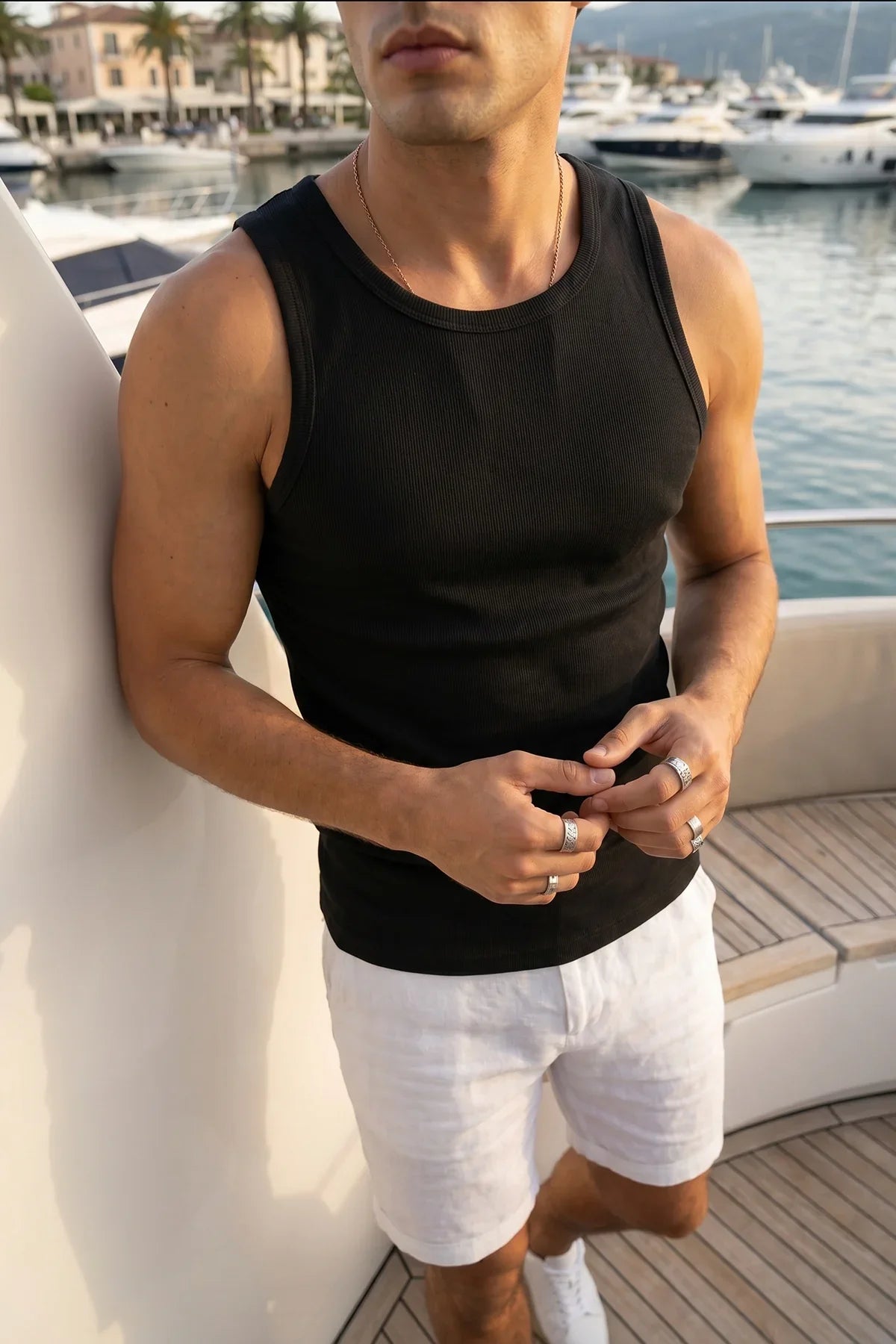 Ribbed Tank Top - Black