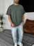 Premium Olive Basic Oversize T-Shirt - Broek - Image 1