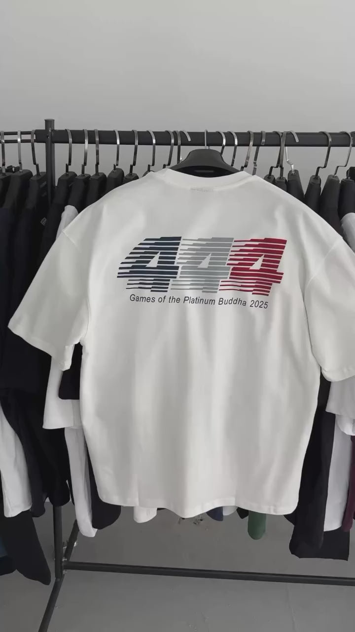 White "444" printed Oversize T-Shirt