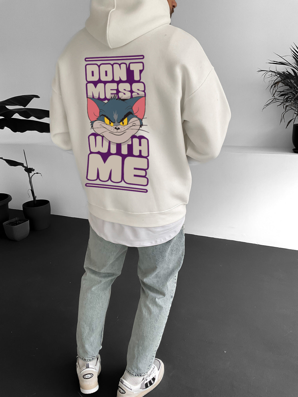 Off-White "don't-mess-with-me" Printed Oversize Hoodie