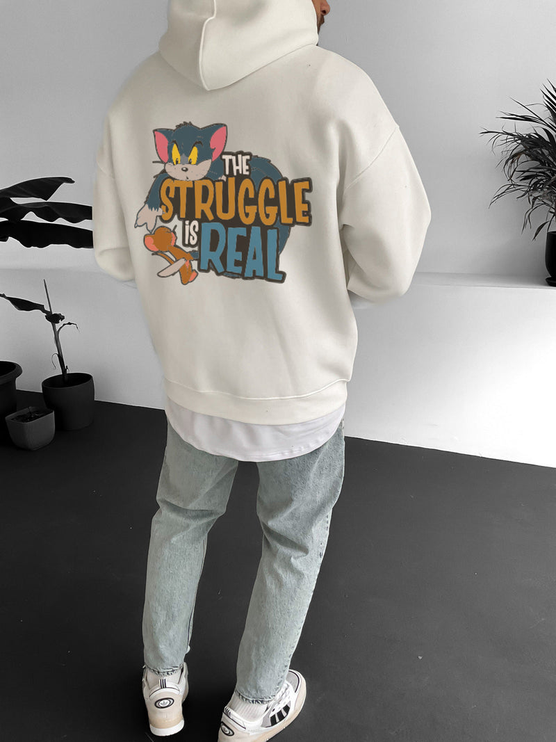 Off-White "struggle-is-real" Printed Oversize Hoodie